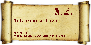 Milenkovits Liza névjegykártya